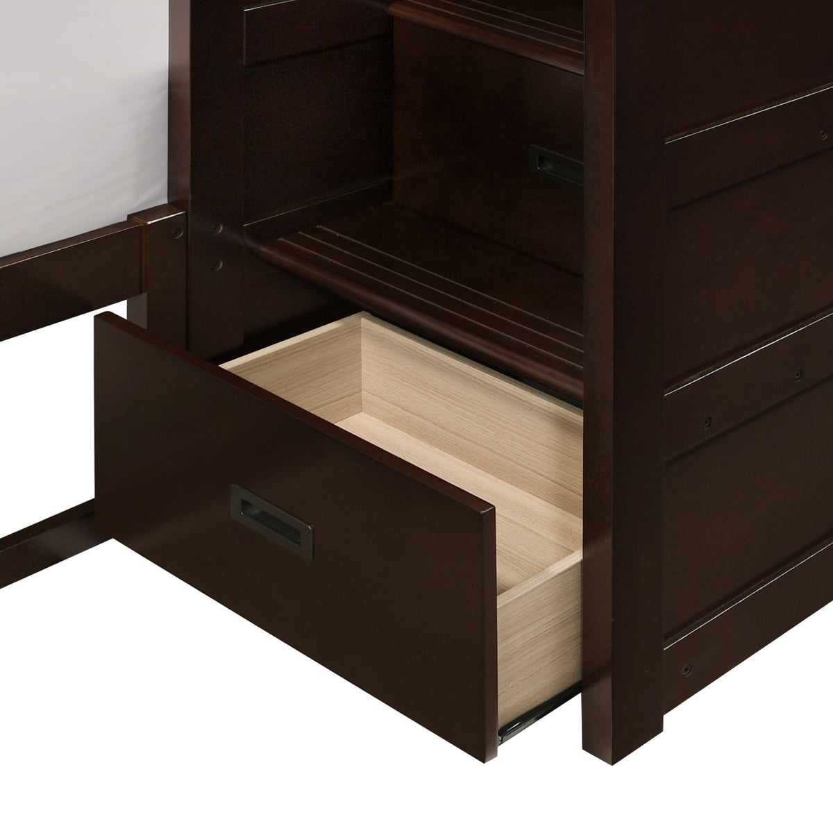 Sami Step Bunk With Right Headboard in Dark Brown by Elements International, view 39