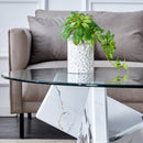 Modern Round Glass Coffee Table With Tempered Glass