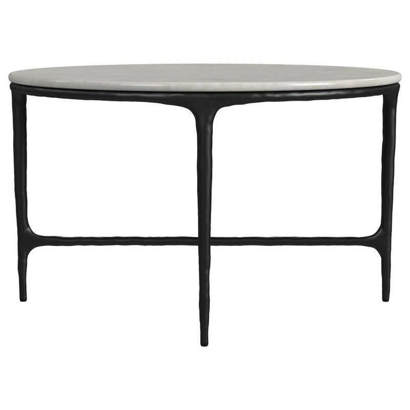 Hermas - Round Marble Coffee And End Table Set