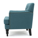 Harrison - Tufted Club Chair With Plush Cushion And Studded Trim - Dark Teal