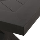 Modern Aluminum Outdoor Dining Bench With X Base