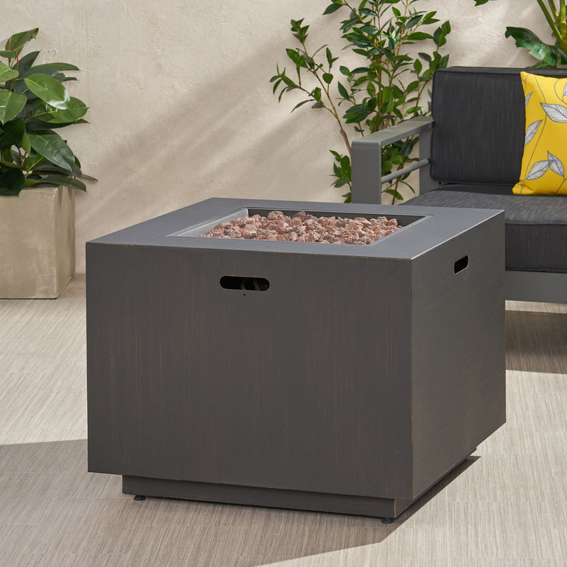Outdoor Patio Gas Burning Fire Pit Table 50,000 Btu, Square