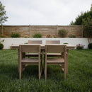 5 Piece Outdoor Dining Set For 4, Weather Resistant Patio Table With Umbrella Hole And 4 Armrest Chairs Garden Furniture For Backyard - Wood