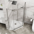 Durable Hardware Neo Angle Frameless Shower Door With Acrylic Base Combo