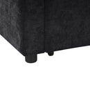 Modern L Shaped Sectional Sofa Bed With Hidden Storage Chenille Upholstery