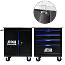 Movable Lockable Double Door Partition With Lock Multi Functional Hardware Storage Tool Car Auto Repair Locker - Black / Blue
