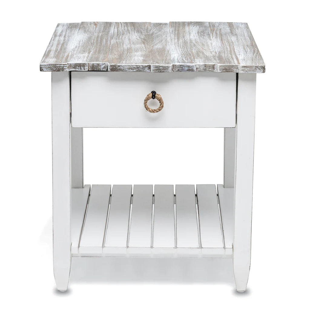 Picket Fence End Table - Grey/Blanc - Atlantic Fine Furniture Melbourne FL