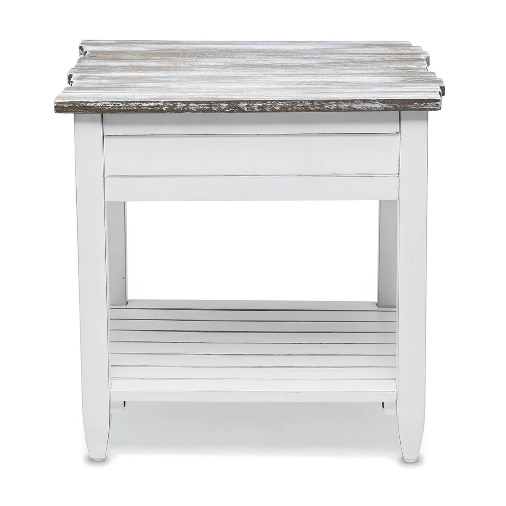 Picket Fence End Table - Grey/Blanc - Atlantic Fine Furniture Melbourne FL