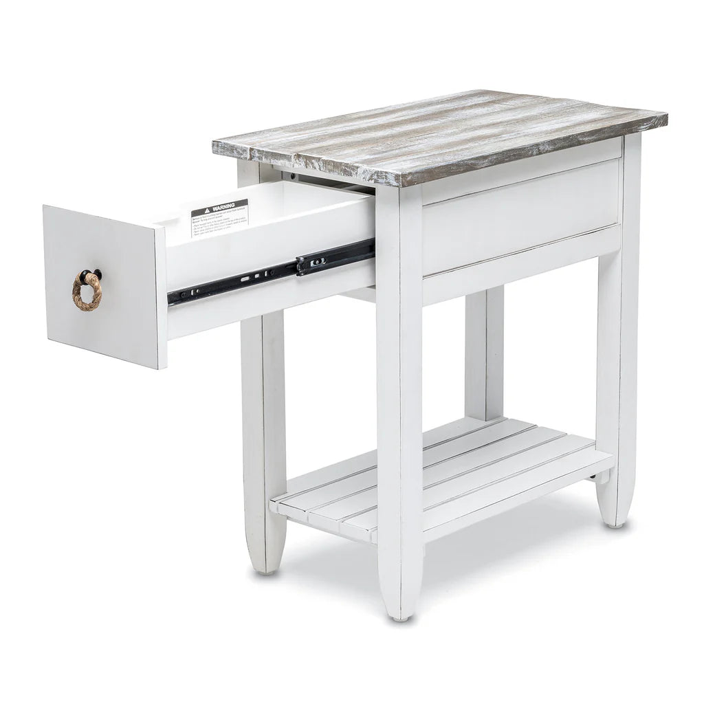 Picket Fence Chairside Table - Grey/Blanc - Atlantic Fine Furniture Melbourne FL