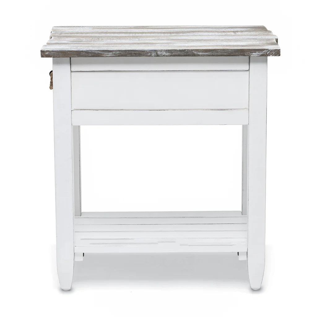 Picket Fence Chairside Table - Grey/Blanc - Atlantic Fine Furniture Melbourne FL