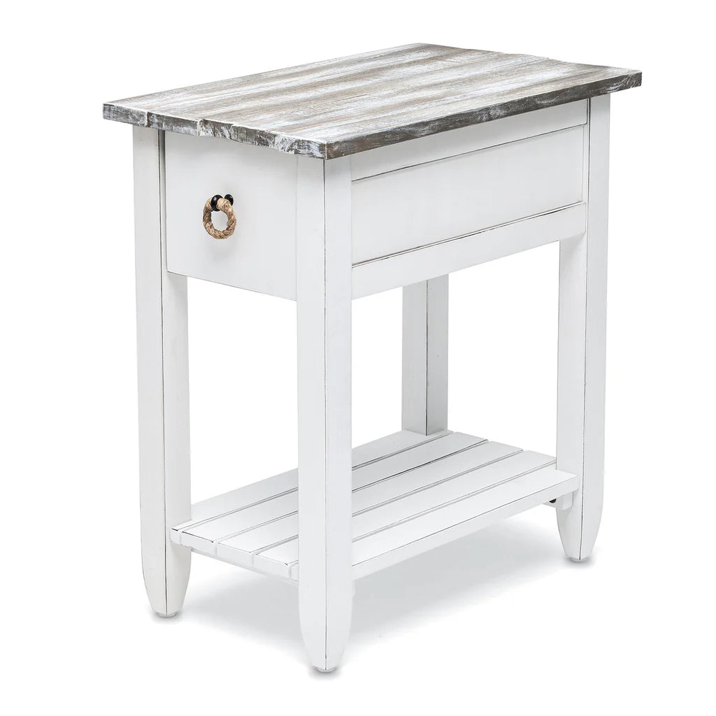 Picket Fence Chairside Table - Grey/Blanc - Atlantic Fine Furniture Melbourne FL