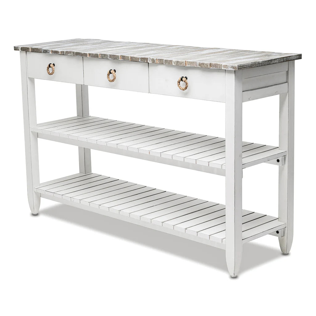 Picket Fence Entertainment Center - Grey/Blanc - Atlantic Fine Furniture Melbourne FL