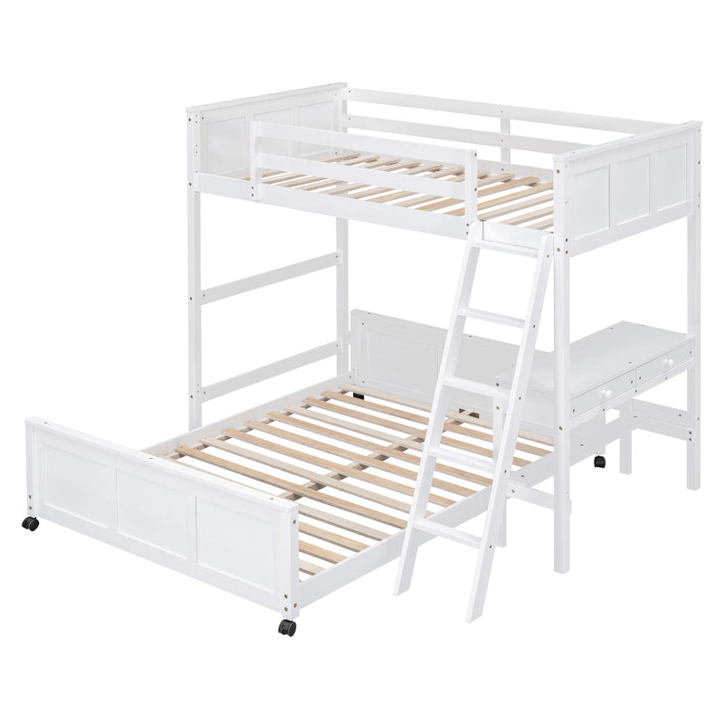 Full Over Full Bunk Bed With Desk