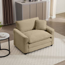 Modern Classic Corduroy Fabric Single Chair Deep Seat Sofa With Pillow