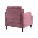 Modern Mid Century Wood Frame Armchair With Tufted Design