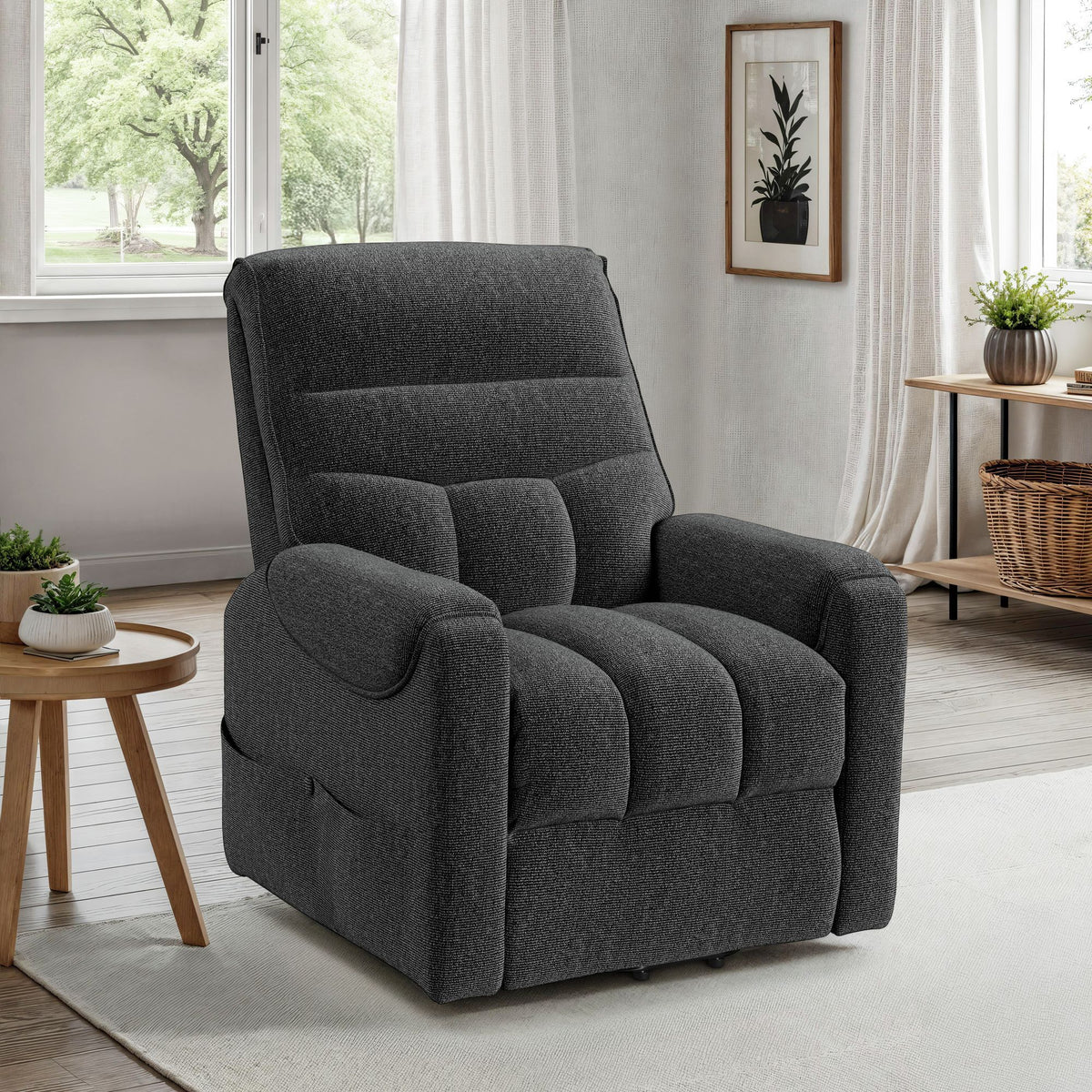 Desoto Power Lift Chair in Sahara Black by Elements International, view 10