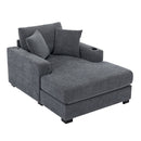 Oversized Chaise Lounger Modern Style Sofa Couch, With Pillows, Charge Station & Cup Holders