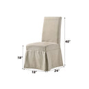Faustine - Side Chair (Set of 2) - Tan Fabric & Salvaged Light Oak Finish - 40" - Atlantic Fine Furniture Inc