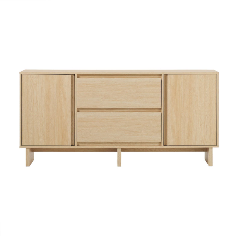 Scandi - Sideboard With Beveled Drawers - Coastal Oak