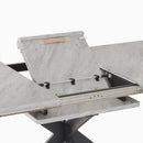 Modern Mid-Century Gray Dining Table Set With Extendable Design