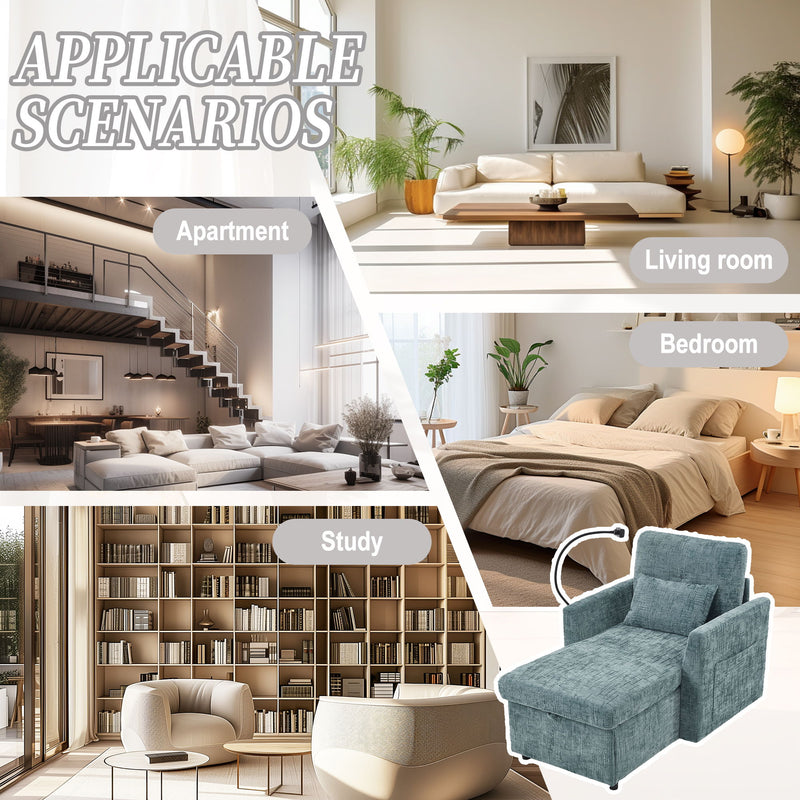 Multifunctional Chenille Recliner Sofa With Storage And Phone Bracket