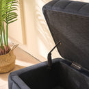 Wide Upholstered Velvet Storage Soft Bench Ottoman With Metal Legs