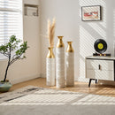 Floor Metal Vases Decorated White Metal Vases (Set of 3) Gorgeous Home Decoration Large Glazed Metal Vases - White