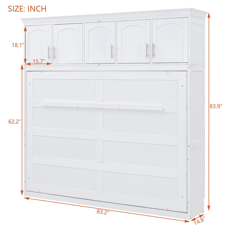 Murphy Modern Bed With Top Cabinets For Space Saving And Comfort