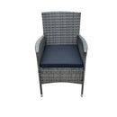 9 Piece Outdoor Patio Wicker Dining Set Patio Wicker Furniture Dining Set Glass Top - Gray / Black