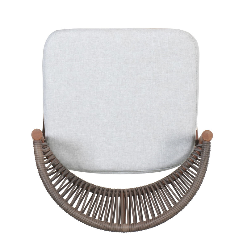 Outdoor 26" Counter Height Metal Frame Counter Stools With Scallop Shaped Backrest & Water Resistant Cushions