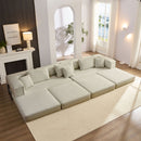 Modular L Shaped Floor Living Room Sofa Set With 6 Pillows