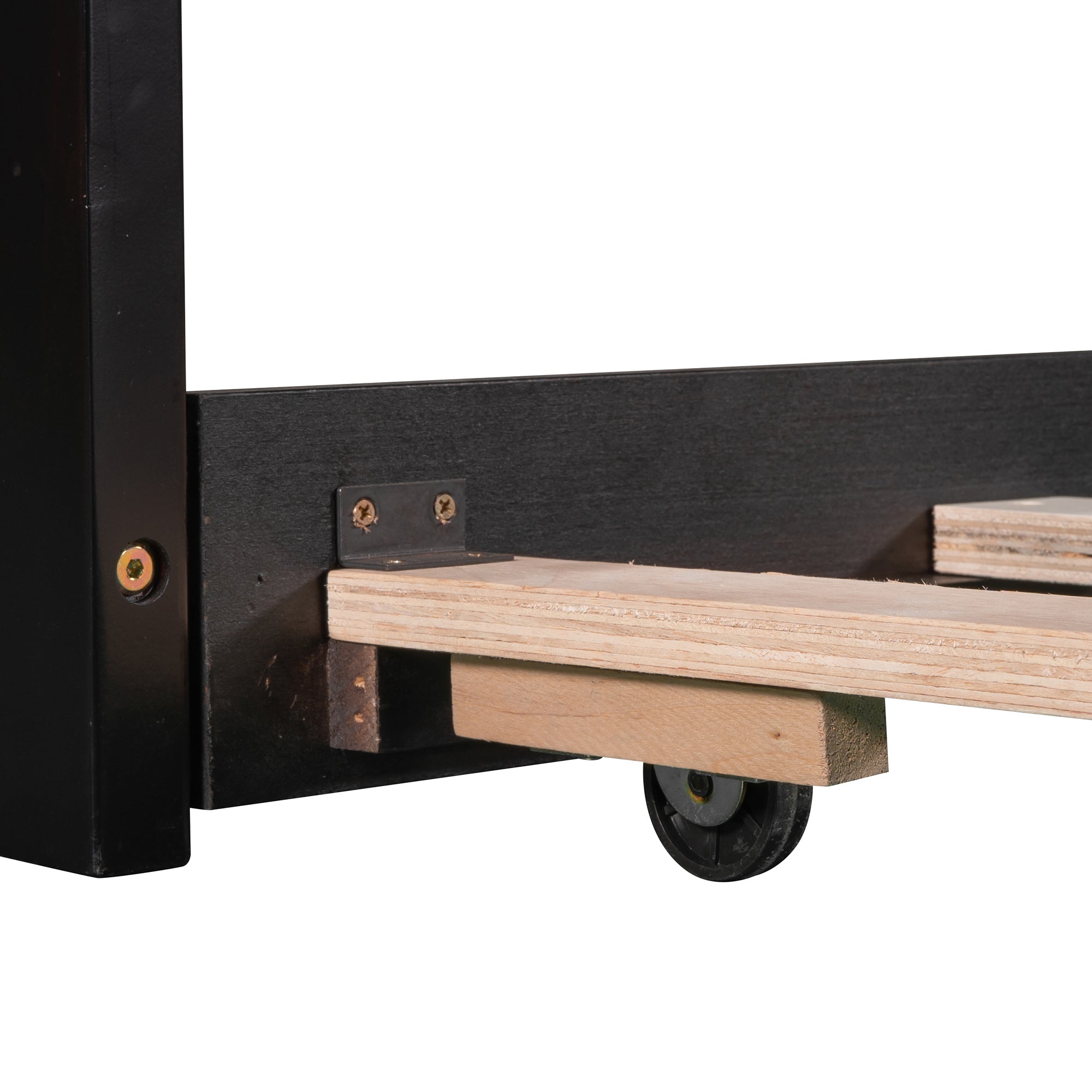 L-shaped Platform Bed with Trundle and Drawers Linked with built-in Desk,Twin,Espresso - Atlantic Fine Furniture Melbourne FL