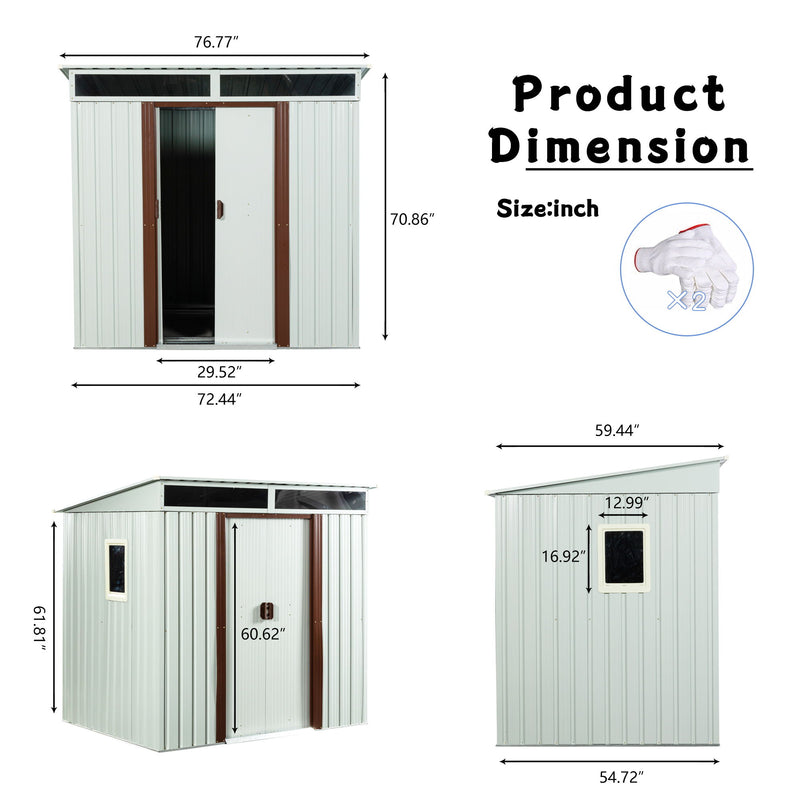 Outdoor Metal Storage Shed With Window