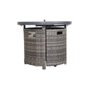 Wicker Outdoor Lounge Set With Cushions And Fire Pit