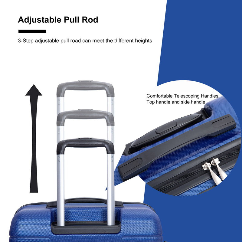 Expandable 3 Piece Luggage Sets Lightweight & Durable Suitcase, Spinner Wheels, Tsa Lock