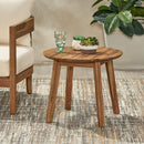 Outdoor Side Table With Slat Top - Brown