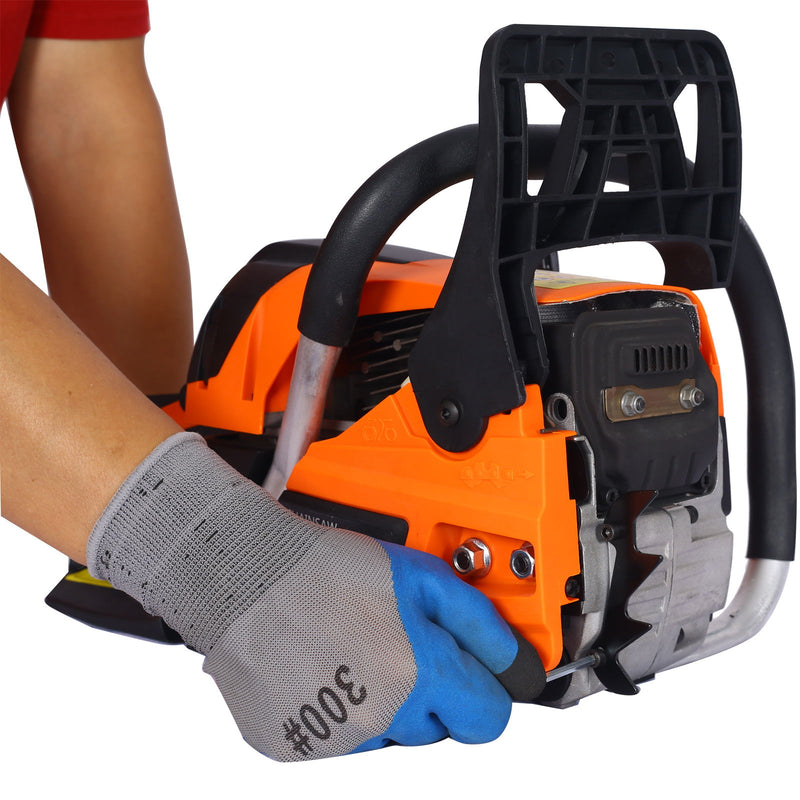 Professional Gasoline Chainsaw 20" 52Cc For Tree And Wood Cutting - Orange