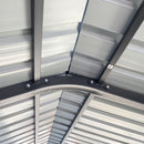 Metal Carport 12 X 20 Ft Heavy Duty With Galvanized Steel Roof Metal Garage Canopy With Galvanized Steel Roof & Frame Car Tent Outdoor Storage Shed For Car Boats And Truck - Alabaster / Dark Gray