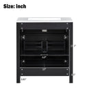 Bathroom Vanity With Ceramic Sink, Modern Single Bathroom Cabinet With 2 Doors And A Shelf, Soft Close Doors