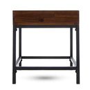 Industrial Style Storage Side Table With Iron Frame - Dark Oak