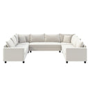Modular Sectional Reversible U Shaped Couch Set, Free Combination Minimalist Style, Oversized 8 Seat Convertible Sofa