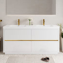 Bathin Freestanding Bathroom Vanity With Double Sinks, Bathroom Storage Vanity Cabinet With Stone Resin Countertop And Soft Close Drawers