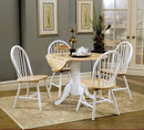 Allison - Round Drop Leaf Extension Dining Table - White - Atlantic Fine Furniture Inc