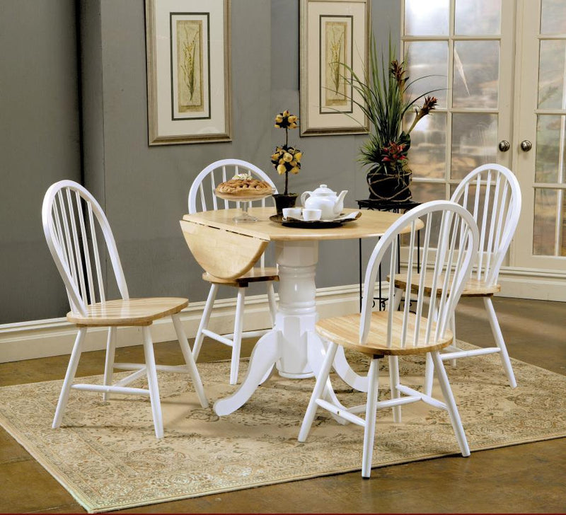 Allison - Round Drop Leaf Extension Dining Table - White