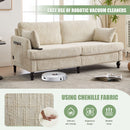 Chenille 2 Seater Sofa With LED Light, USB Charging Port, And Storage Bag