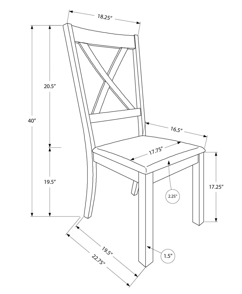 Dining Chair Side, Upholstered For Dining Room, Transitional (Set of 2) - Beige