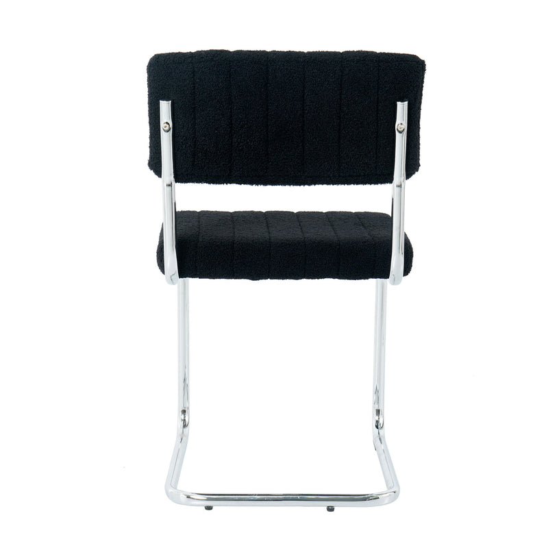 Modern Luxury Dining Chair With Metal Legs And Bow Design (Set of 4)