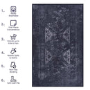 Maval - 8' X 10' Area Rug Washable - Black / Gray
