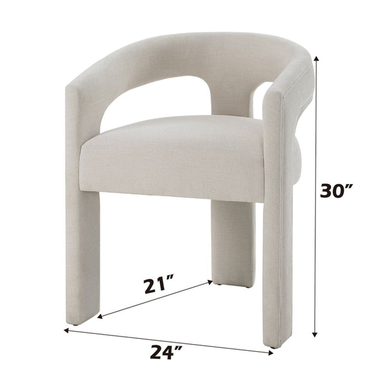 Gamarya - Side Chair (Set of 2) - White Chenille