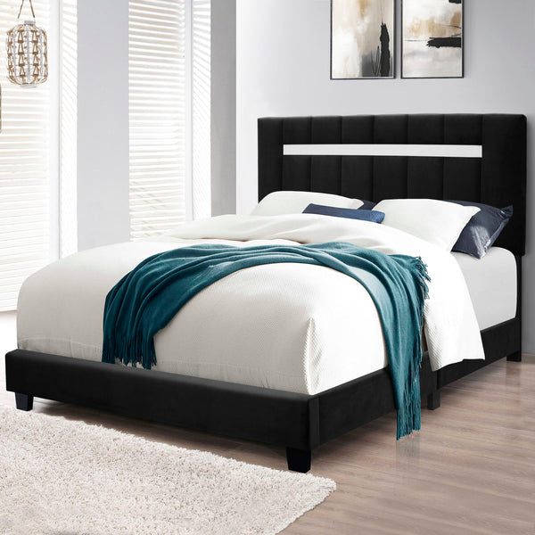 Queen Size Adjustable Upholstered Bed Frame Dark Velvet Collection Comfort And Simplicity